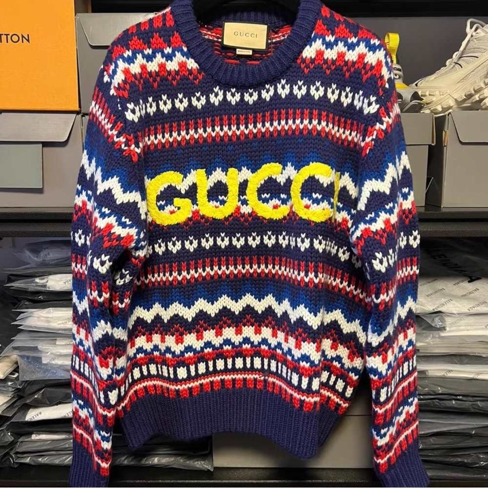 Gucci Multicolor Patterned Turtleneck Sweater - image 1